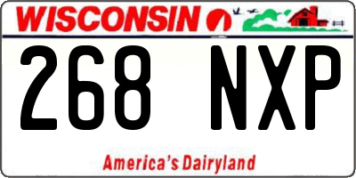 WI license plate 268NXP
