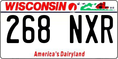 WI license plate 268NXR