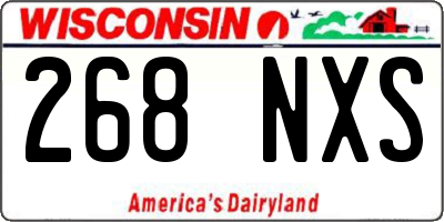 WI license plate 268NXS