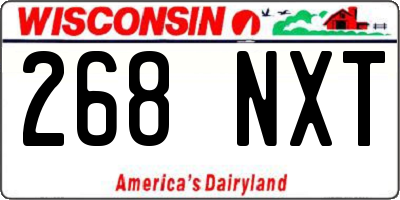 WI license plate 268NXT
