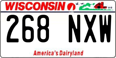 WI license plate 268NXW