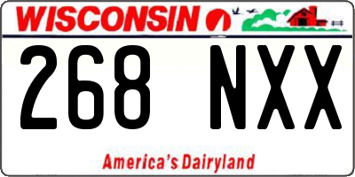 WI license plate 268NXX