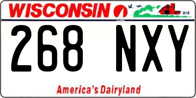 WI license plate 268NXY