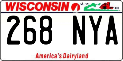 WI license plate 268NYA