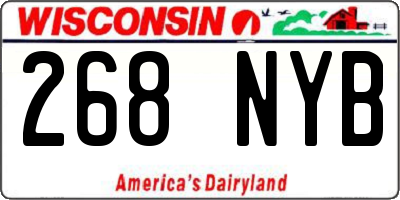 WI license plate 268NYB