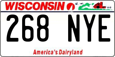 WI license plate 268NYE