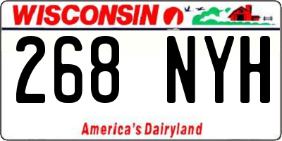 WI license plate 268NYH