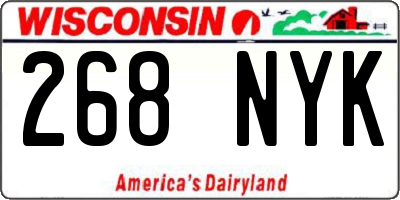 WI license plate 268NYK