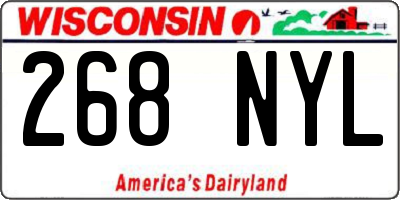 WI license plate 268NYL
