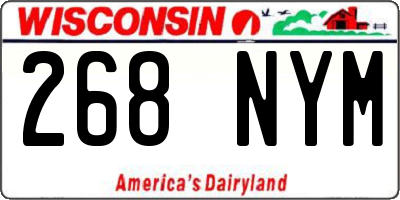 WI license plate 268NYM