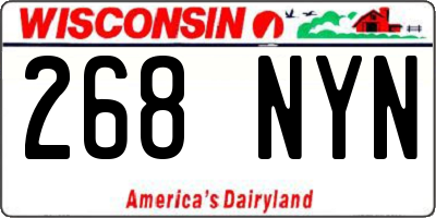 WI license plate 268NYN