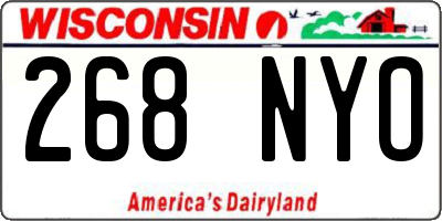 WI license plate 268NYO