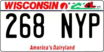 WI license plate 268NYP