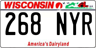 WI license plate 268NYR