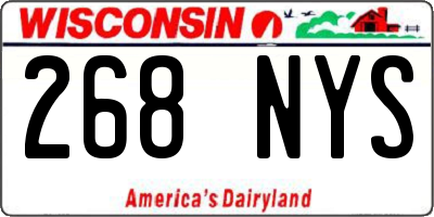 WI license plate 268NYS
