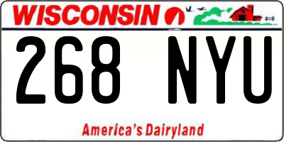 WI license plate 268NYU