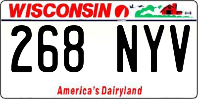 WI license plate 268NYV