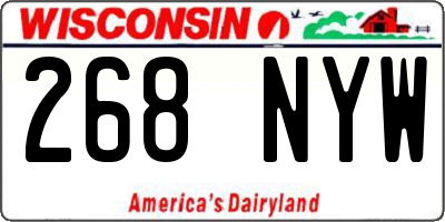 WI license plate 268NYW