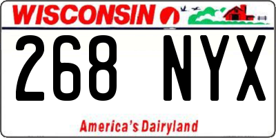 WI license plate 268NYX
