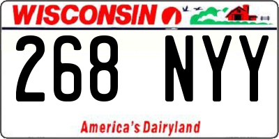 WI license plate 268NYY