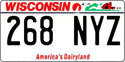 WI license plate 268NYZ