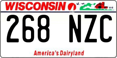 WI license plate 268NZC