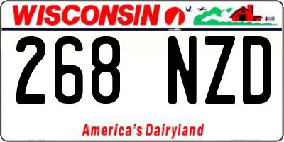 WI license plate 268NZD