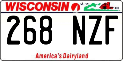 WI license plate 268NZF