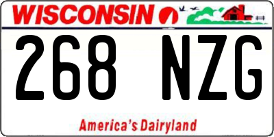 WI license plate 268NZG