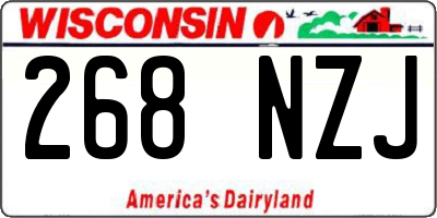 WI license plate 268NZJ
