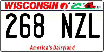 WI license plate 268NZL