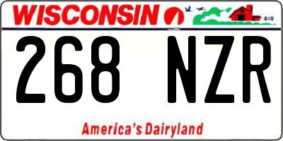 WI license plate 268NZR