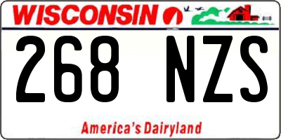 WI license plate 268NZS