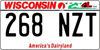 WI license plate 268NZT