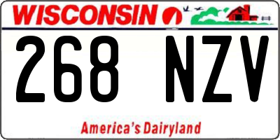 WI license plate 268NZV