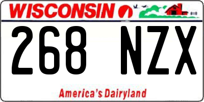 WI license plate 268NZX