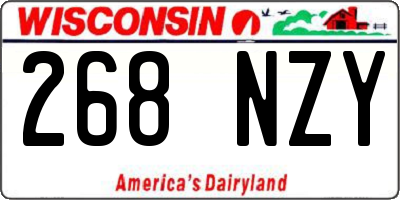 WI license plate 268NZY