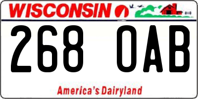 WI license plate 268OAB