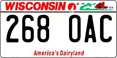 WI license plate 268OAC