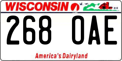 WI license plate 268OAE