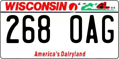 WI license plate 268OAG