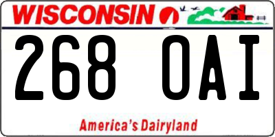 WI license plate 268OAI