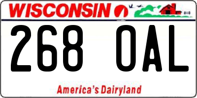 WI license plate 268OAL
