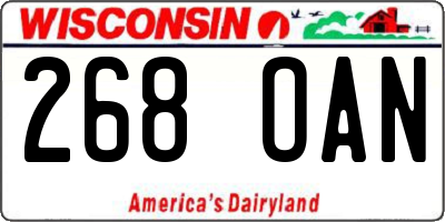 WI license plate 268OAN