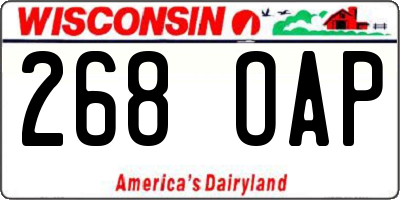 WI license plate 268OAP