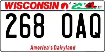 WI license plate 268OAQ
