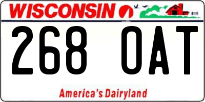 WI license plate 268OAT