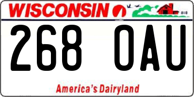 WI license plate 268OAU