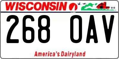 WI license plate 268OAV