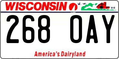 WI license plate 268OAY